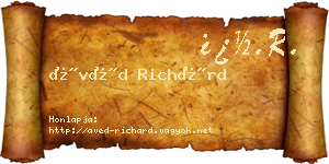 Ávéd Richárd névjegykártya